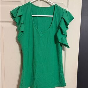 Emerald Ruffle Sleeve Blouse